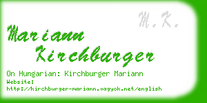 mariann kirchburger business card